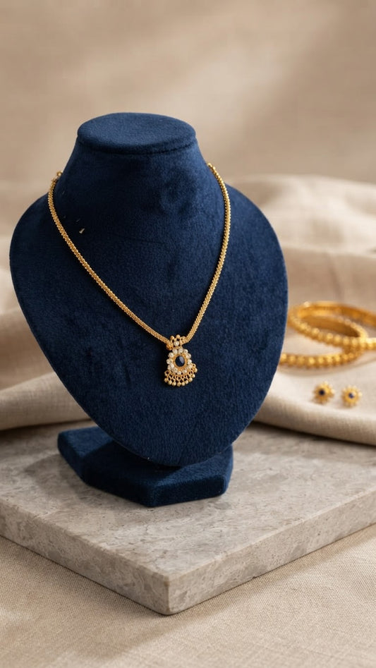 Gold plated Blue Palaka Pendant Necklace