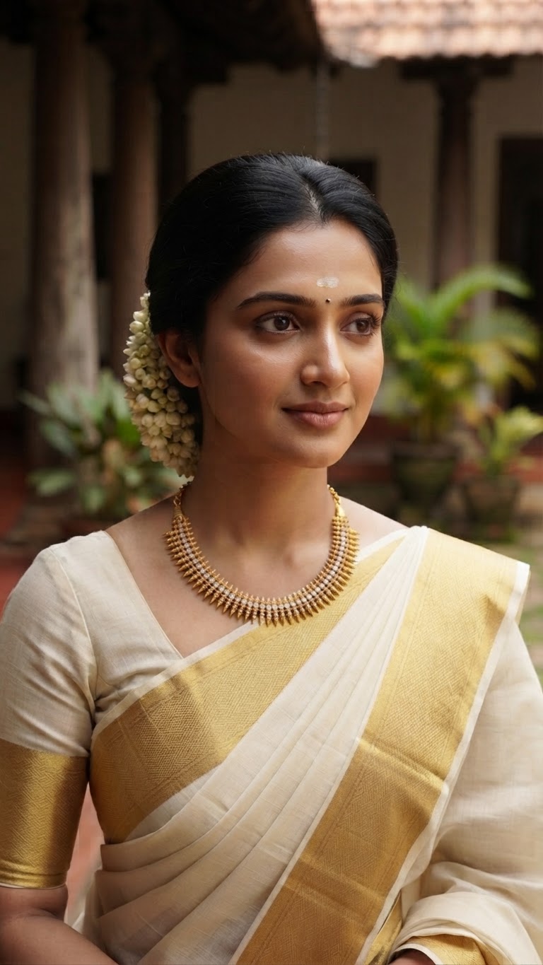 Gold plated Traditional Mullamuttu Choker Necklace With White Stones