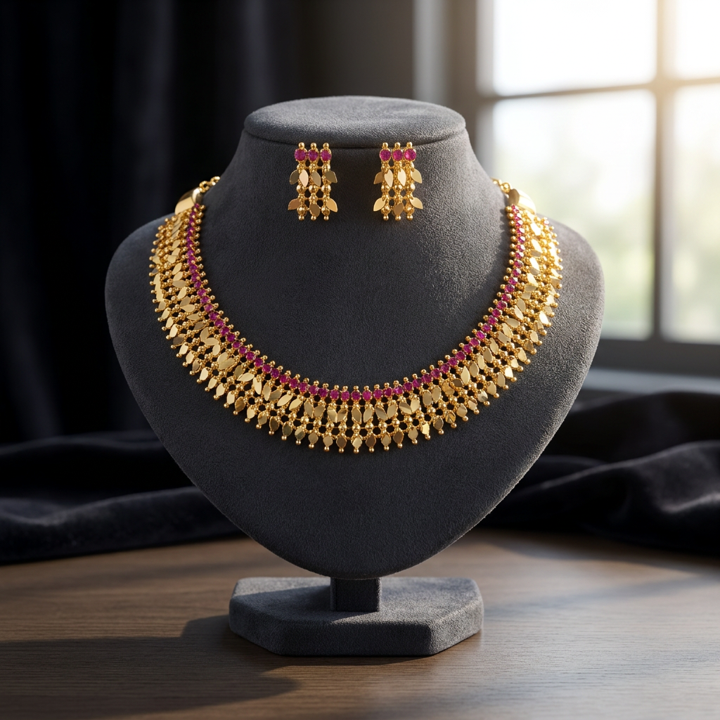 Tejaswini Kemp Elakkathali  Gold Bridal Necklace Set
