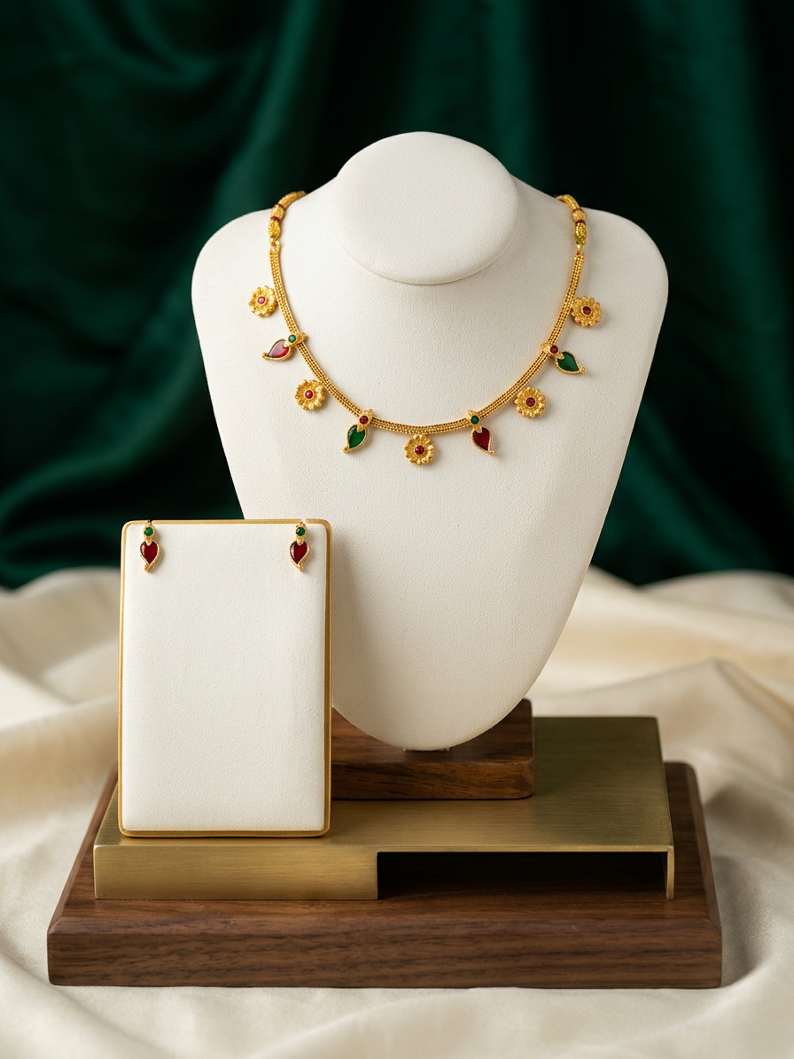 Kalyani Delicate Floral & Mango Motif Choker Set