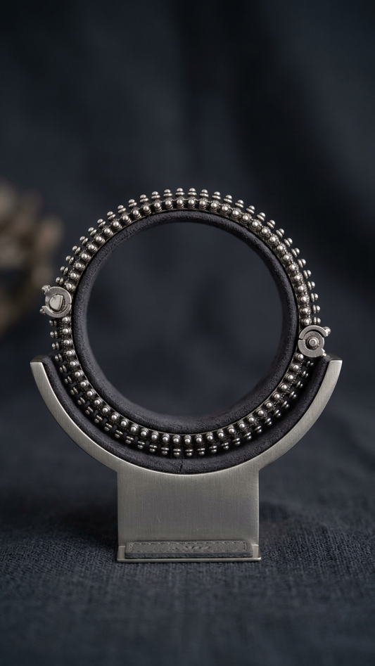 Vintage Oxidized Silver Rawa Work Tribal Kada