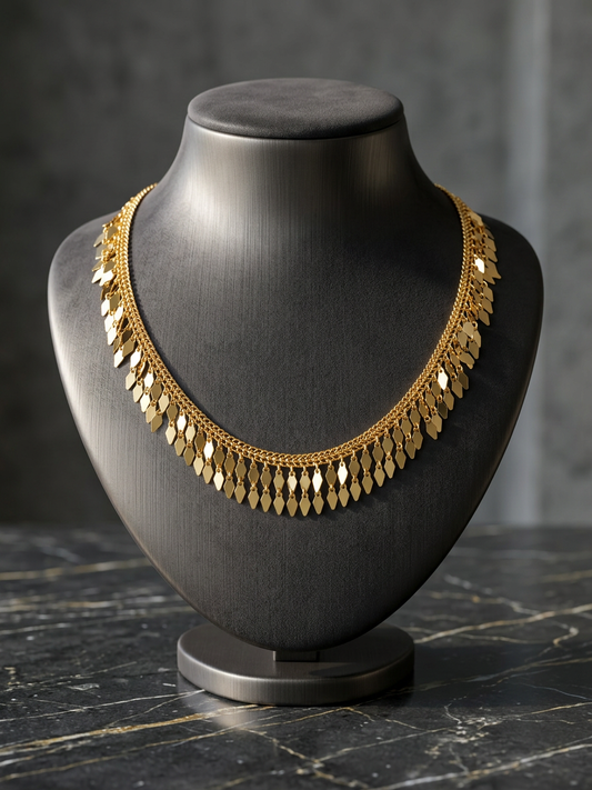 Swarna Geometric Fringe Choker Necklace - Elakkathaali