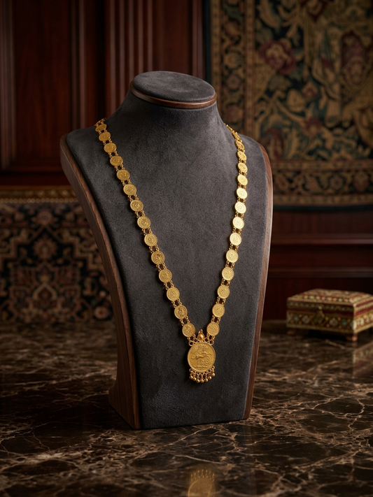 Antique Gold Kasu Mala: Traditional Coin Haaram
