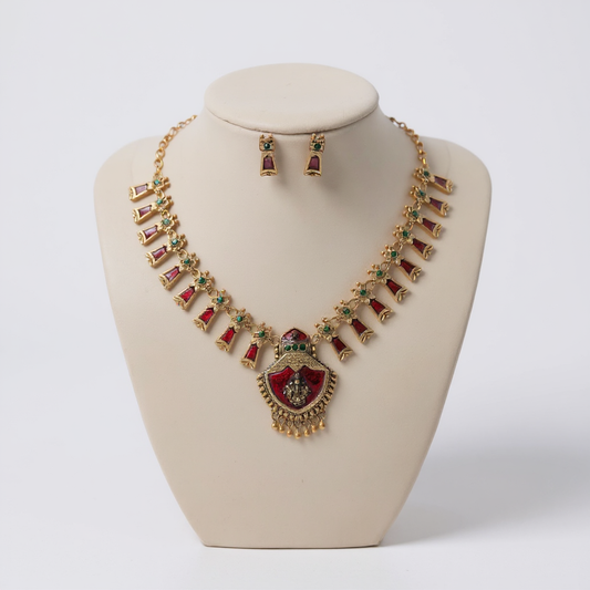 Red Palaka Necklace Set